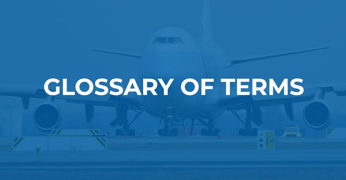 Glossary of terms aircraft in background