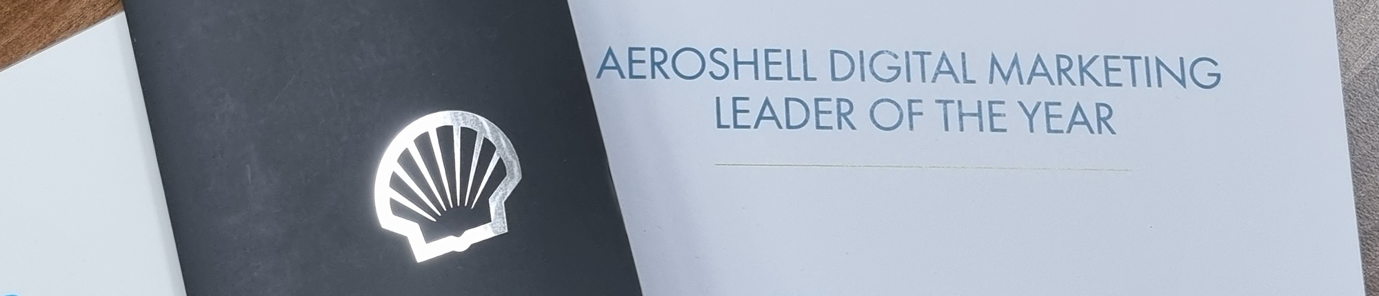 aeroshell digital marketing leader of the year text with shell logo