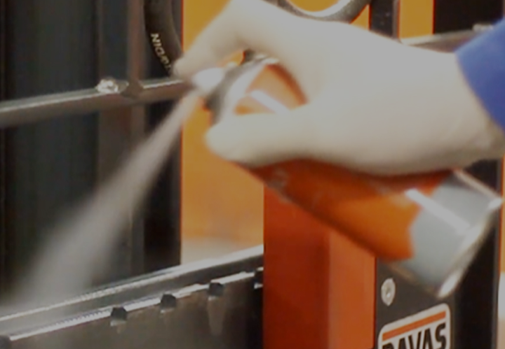 Aerosol can being sprayed