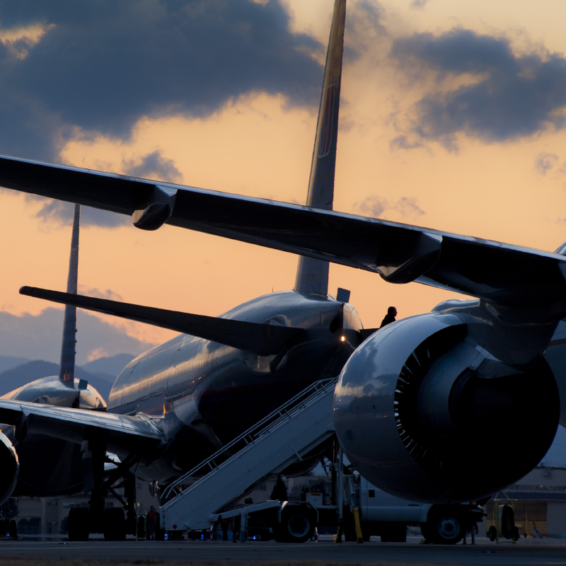 Various aircraft on runway