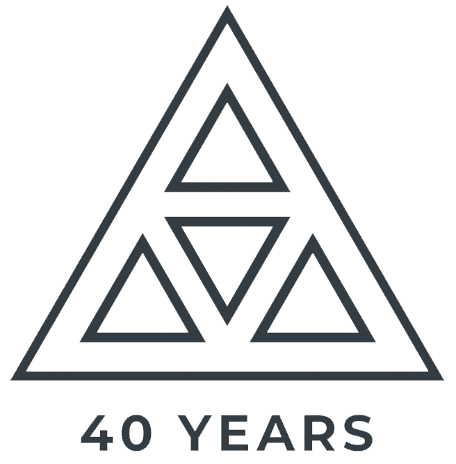 40 years triangular symbol