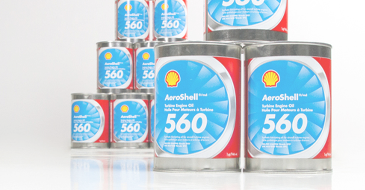 Aeroshell 560 tins stacked