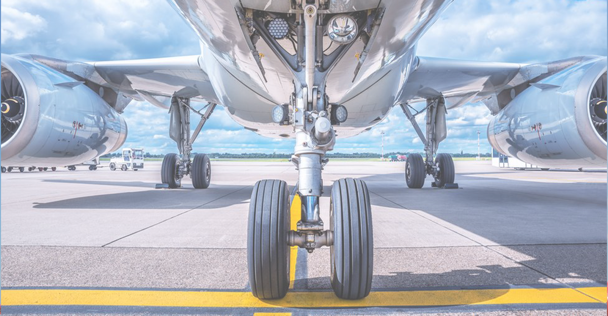 Shiny aircraft on tarmac