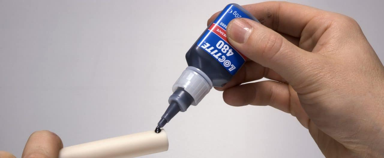 Loctite 480 being applied