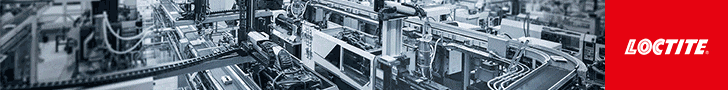Loctite banner with bottles and text