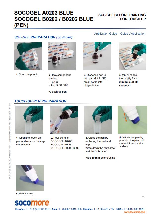 Socomore Socogel Application brochure cover