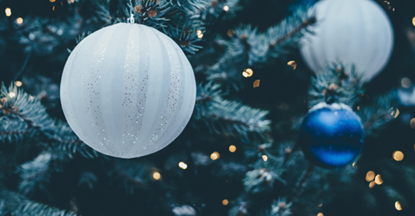 Christmas baubles close up