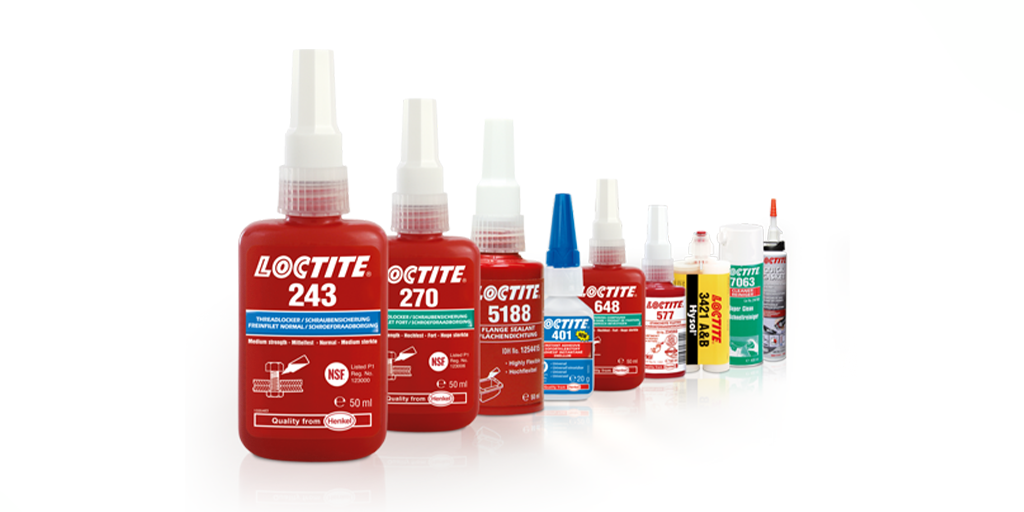 Loctite bottles lined up 