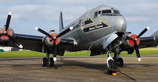 Skymaster aircraft on runway