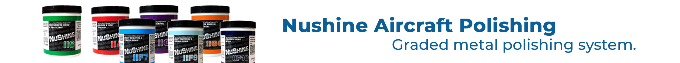 Nushine banner with text and tubs