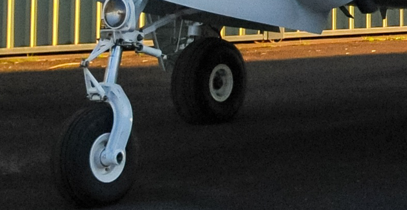 close up of plane wheels