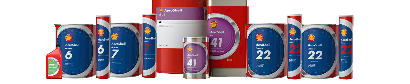 Numerous bottles, cartridges and tins of Aeroshell greases and fluids