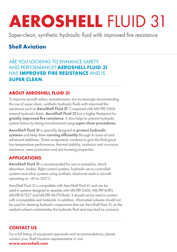 Aeroshell fluid 31 facts