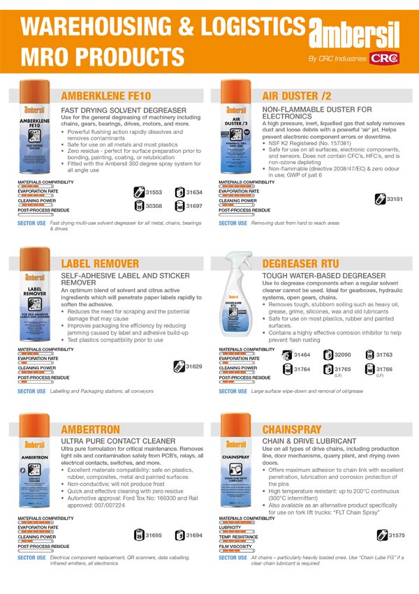 Ambersil Warehousing & Logistics Products Brochure Cover