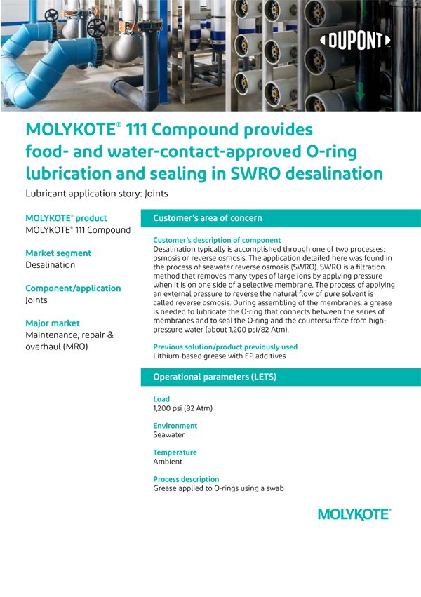 Molykote 111 Compound Story brochure cover