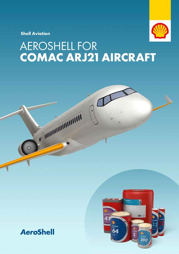 Aeroshell for comac ARJ21 aircraft brochure cover