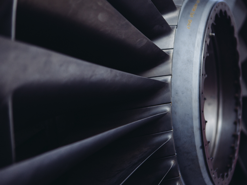 Close up of turbine blades