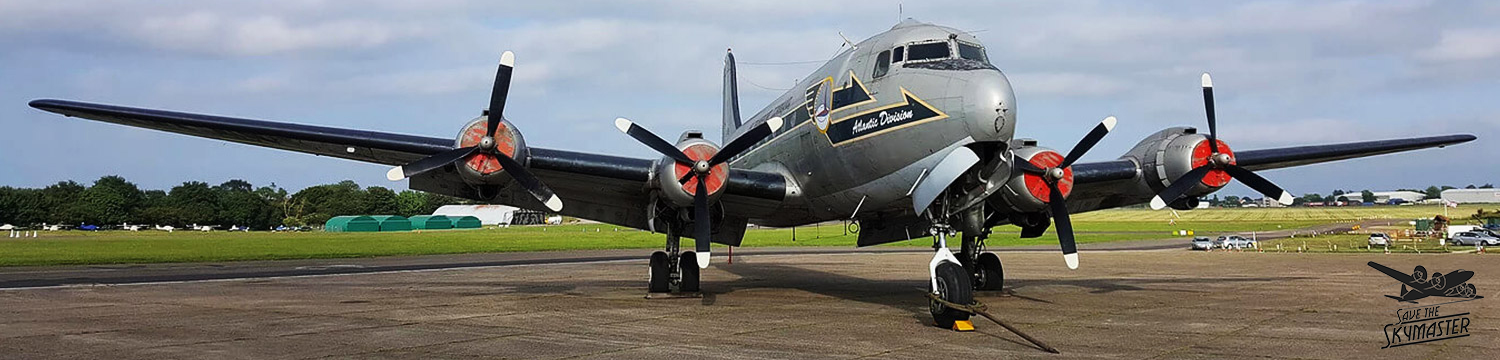 Skymaster aircraft on runway