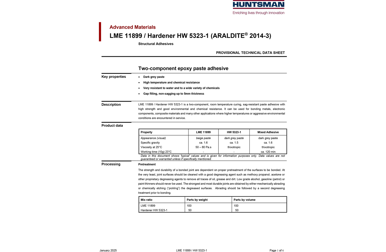 Araldite provisional TDS