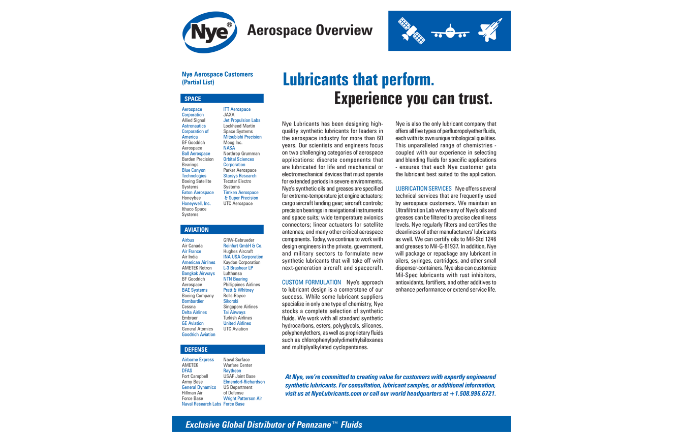 Nyco Aerospace Overview brochure
