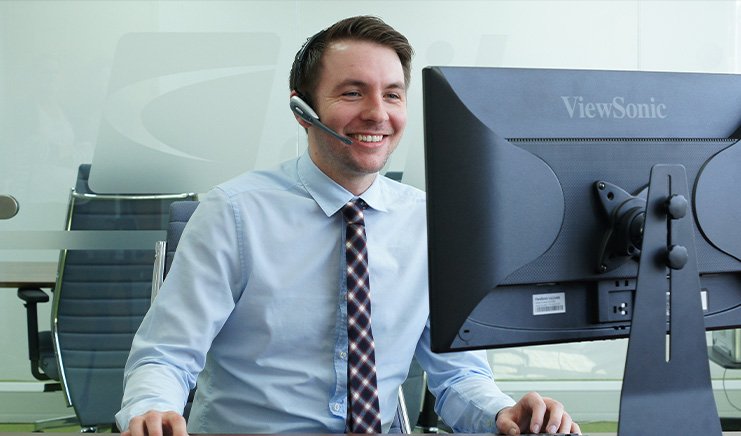 call centre user with headset
