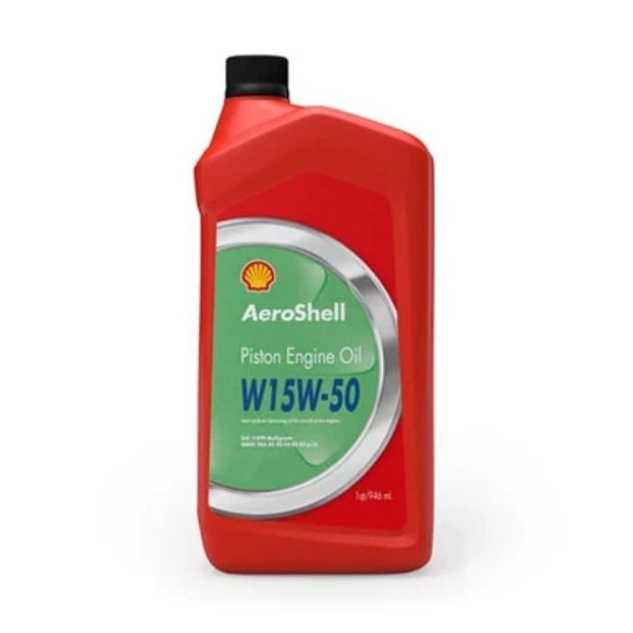 AeroShell Piston Engine Oil W 15W-50 1 US quart bottle, SAE J-1899 multigrade AeroShell Oil W 15W-50, a year-round multigrade and a strong summer choice.