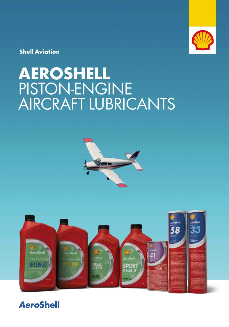 Aeroshell piston engine aircraft lubricants brochure cover