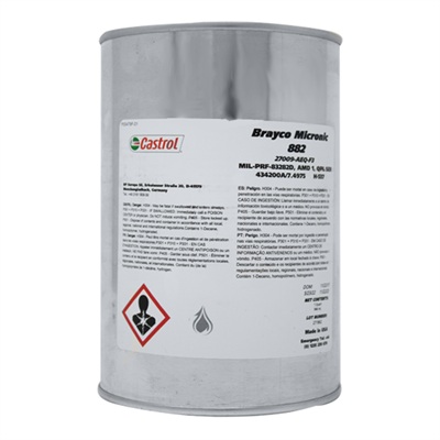 Castrol Brayco Micronic 882 Fire Resistant Hydraulic Fluid (OX-19) (H-537) 1USQ Can *MIL-PRF-83282D