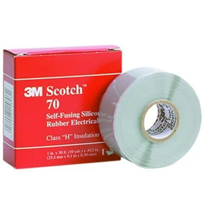3M Scotch 70 Silicone Rubber Electrical Tape 25mm x 9Mt Roll *A-A-59163 Class 1 Type 1