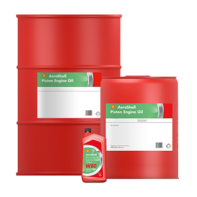 AeroShell Piston Engine Oil W80 in various sizes