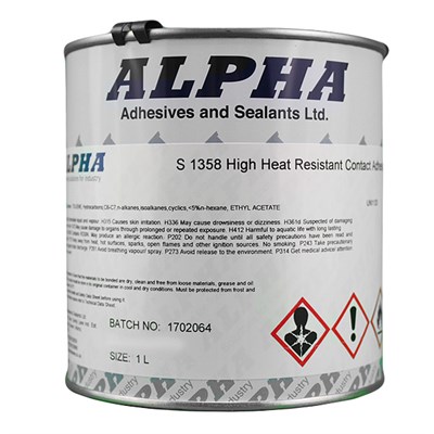 Alpha S1358 High Heat Resistance Brushable Adhesive 1Lt Can