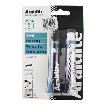 Araldite Steel Resin & Hardener 2 x 15ml Tubes