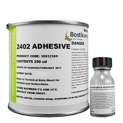 Bostik 2402 & Bostikure D10 Cold Curing Adhesive 250ml Kit *DTD900/4679A *AFS1179B *AFS1658