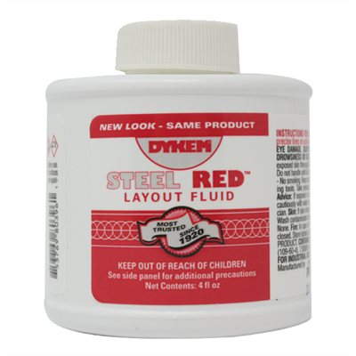 Dykem Steel Red Layout Fluid 4oz Brush Can