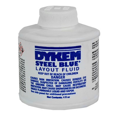 Dykem Steel Blue Layout Fluid 4oz Brush Can