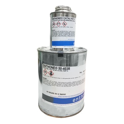 Enthone 50-403R CAT-L-INK Light Blue Screen Printing Ink and Catalyst 9 A/B Kit (Part A=1USQ/Part B=4oz)