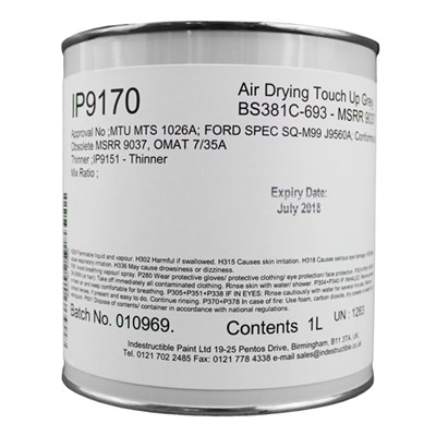 Indestructible Paint IP9170 Touch Up Enamel Grey 1Lt Can