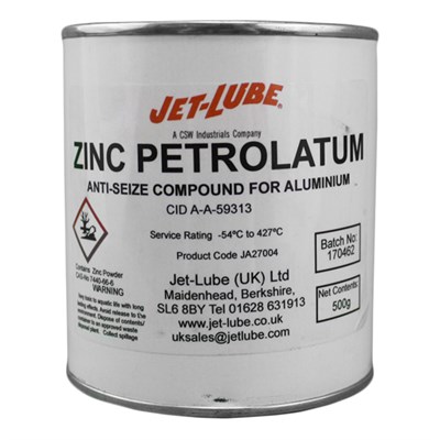 Jet-Lube Zinc Petrolatum Anti Seize Compound 500gm *CID-A-A-59313