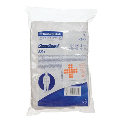 Kleenguard* A20+ Breathable Particle Protection Coverall White Size S