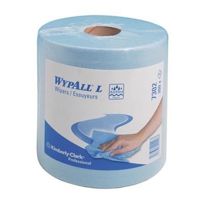Kimberly Clark 7302 Wypall L20 Extra 2ply Wipers Blue 42.5cm x18.5 cm 300 Sheet Roll