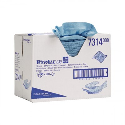 WypAll® 7314 L30 Wiper Blue 33cm x 42cm 280 Sheet Brag Box