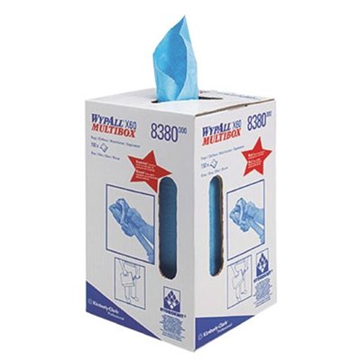 Kimberly Clark 8380 Wypall X60 Cloths Blue 42cm x 24.5cm 150 Sheet Centrefeed Roll