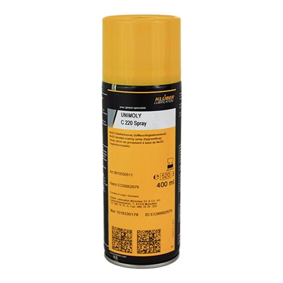 Kluber Unimoly C220 Hygrosetting Dry Lubricant Spray Aerosol 400ml