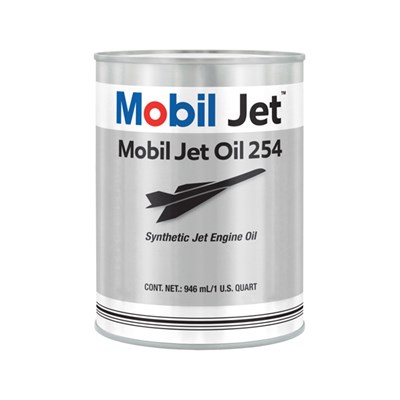 Mobil Jet oil 254 available in various sizes