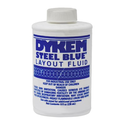 Dykem Steel Blue Layout Fluid Brush Can in various sizes