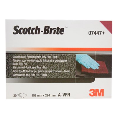 3M Scotch-Brite 7447 Maroon Handpad AVFN Grade 158mm x 224mm (Box of 20)