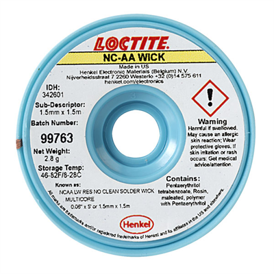 Loctite Multicore NC-AA No Clean Desoldering Wick Yellow 1.42mm x 1.5Mt Reel