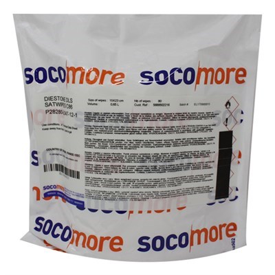 Socomore Satwipes C86 Diestone DLS 15cm x 23cm Wipes Refill Pouch (80 wipes)