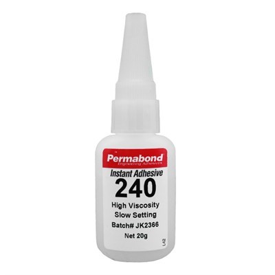 Permabond 240 (C4) High Viscosity Cyanoacrylate Adhesive 20gm Bottle (Fridge Storage 2°C-7°C)