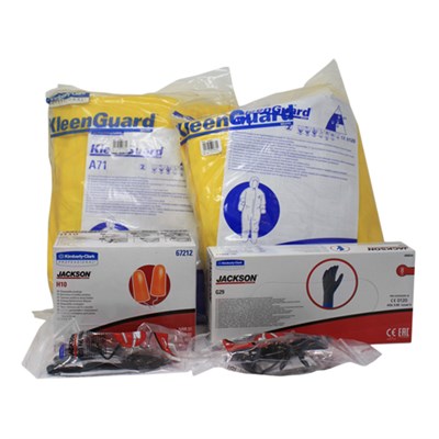 Chemical Resistant PPE Silkit (Includes 2 x A71 Coverall, 1 x Box of 50 G29 Solvent Gloves, 2 x V30 Eyewear Glasses & 1 x Box of 200 H10 Ear Plugs)